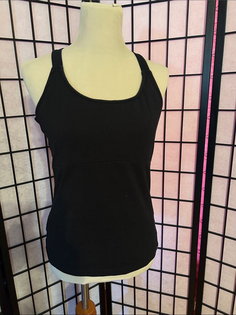 Women's Black Racerback Scoop Tank Top